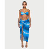 Bikini And Sarong Set Adjustable Swimwear Ombre Tie-Side - Image 5