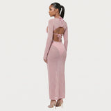 Bikini With Matching Cover Up Flattering Maxi Dress Cut-Out - angle
