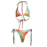 Bikini Set Flattering Two-Piece Swimsuit Lace-Up - Image 6