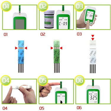 Blood Glucose Monitor Kit | 3-in-1 Cholesterol Uric Acid Testing Device - Image 7