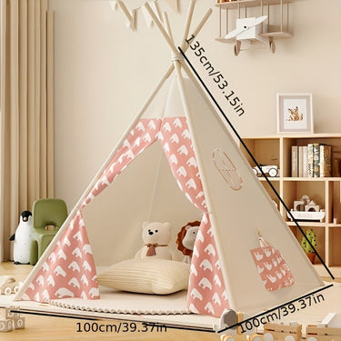 Children's Teepee Tent With Bear Patterns A Cosy Play Hideout For Indoor And Outdoor Adventures - Image 2