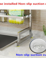 Dish Drying Rack Over Kitchen Sink Stainless Steel Organizer With Large Storage Shelves - Image 6