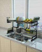 Dish Drying Rack Over Kitchen Sink Stainless Steel Organizer With Large Storage Shelves - Image 8