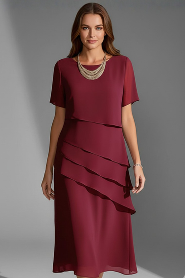 Dress for Women Women's Short Short Sleeve Dress Knee Length - Image 3