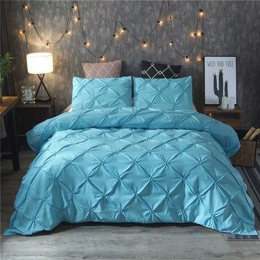 Duvet Cover Set Quilted Diamond Pintuck Bedding - Image 1