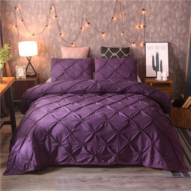 Duvet Cover Set Quilted Diamond Pintuck Bedding - Image 6