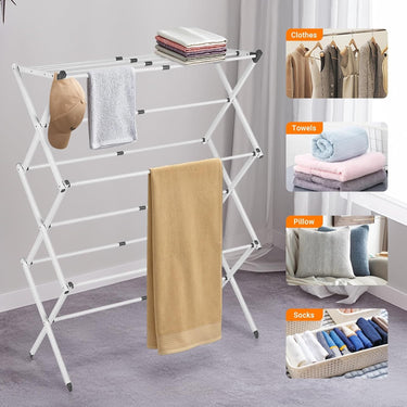 Foldable Clothes Drying Rack With 3-Tier Multi-Level Design Portable Garment Drying Rack For Indoor & Outdoor Use Lightweight And Easy Storage - Image 6