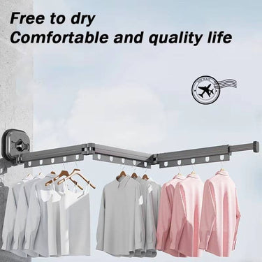 Folding Clothes Drying Rack With 360° Rotation And Telescopic Design For Space-Saving Cloth - Image 2