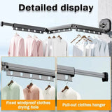 Folding Clothes Drying Rack With 360° Rotation And Telescopic Design For Space-Saving Cloth - Image 4