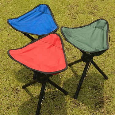 Folding Tripod Stool Collapsible Fabric Seat Compact - Image 2