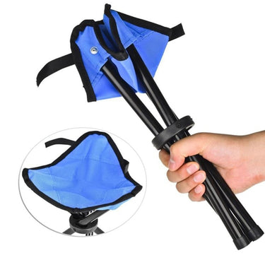 Folding Tripod Stool Collapsible Fabric Seat Compact - Image 5