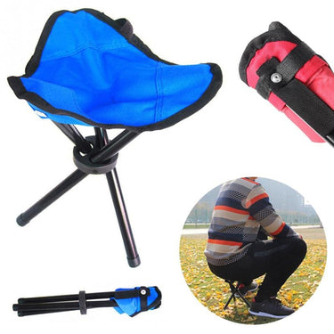 Folding Tripod Stool Collapsible Fabric Seat Compact - Image 7