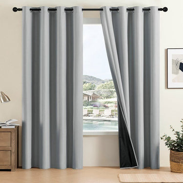 Full Blackout Thermal Curtains With Insulated Grommet Panels For Total Darkness And Noise Reduction - Image 14