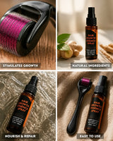 Hair Growth Set With Derma Microneedle Roller And 30ml Natural Essence - Image 4