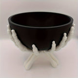 Halloween Candy Bowl With White Skeleton Hands Plastic Matte Black Design Detachable Components For Indoor Seasonal Use And Decor - Image 6