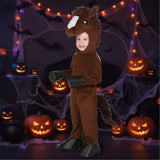 Halloween Costume Kids' Dinosaur Pirate Vampire Animal With Plush Fleece Hood Mittens And Shoe Covers - Image 2