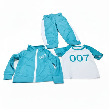 Halloween Costume Kids' Three-Piece Set With Numbers And Side Stripes Tracksuit - Image 3