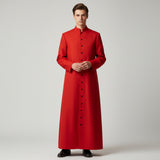 Halloween Costume Priest Cassock Robe With Button Front For Clergy Outfit - Image 1