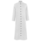 Halloween Costume Priest Cassock Robe With Button Front For Clergy Outfit - Image 2