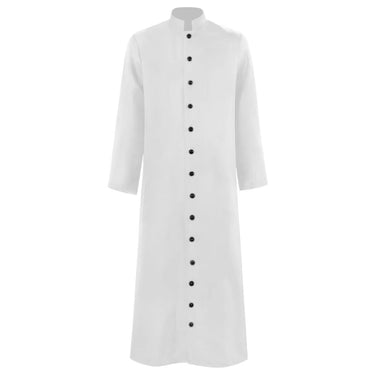 Halloween Costume Priest Cassock Robe With Button Front For Clergy Outfit - Image 2