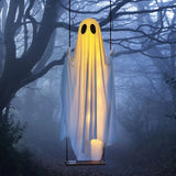 Halloween Decoration Hanging Ghost With Integrated LED String Lights Swing Decor For Indoor And Outdoor Use - Image 2