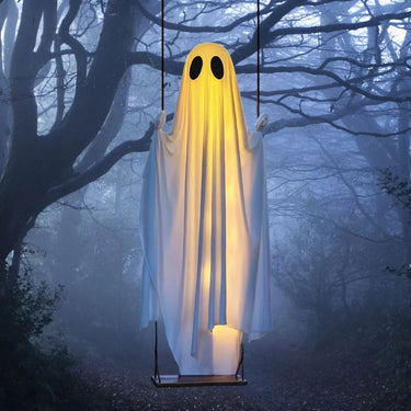 Halloween Decoration Hanging Ghost With Integrated LED String Lights Swing Decor For Indoor And Outdoor Use - Image 2