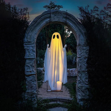 Halloween Decoration Hanging Ghost With Integrated LED String Lights Swing Decor For Indoor And Outdoor Use - Image 5