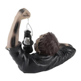 Halloween Garden Decoration Zombie Statue With LED Lantern For Outdoor Warm Illumination - Image 6