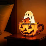 Halloween Ghost Figurine Reading Book With Integrated Internal Lighting Lighted Indoor Tabletop Decoration Decor - Image 4