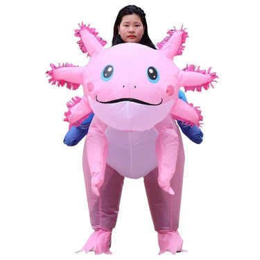 Halloween Inflatable Costume Axolotl With Battery-Operated Fan And Clear Face Window - Image 7