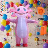 Halloween Inflatable Costume Axolotl With Battery-Operated Fan And Clear Face Window - Image 3