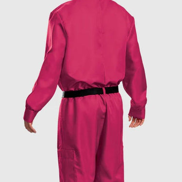 Halloween Party Costume Pink Jumpsuit With Hood And Belt For Complete Outfit In One Vibrant Hooded With Practical Chest And Side Pockets - Image 6
