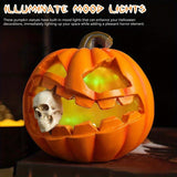 Halloween Pumpkin Decoration With Realistic Skull Jack O'lantern Decor Durable Construction And No Electricity Required. - Image 5