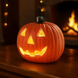 Halloween Pumpkin Lantern With LED Light In Orange Plastic And Battery Operated For Cordless Decoration - Image 5