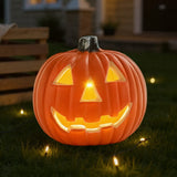 Halloween Pumpkin Lantern With LED Light In Orange Plastic And Battery Operated For Cordless Decoration - Image 3