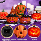 Halloween Pumpkin Lights LED Light Up Pumpkins With Battery Operated Soft Spooky Glow Freestanding Display Halloween Decor - Image 6