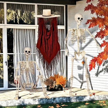 Halloween Skeleton Decor Posable Full-Body White Bone - Image 5