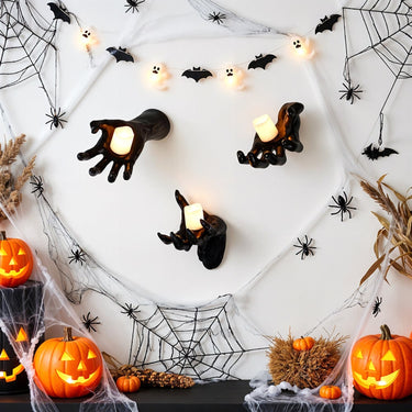 Halloween Wall Decoration Reaching Hand With Warm LED Candle Mounted Decor - Image 5