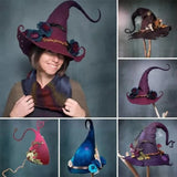 Halloween Witch Hat In Felted Wool With Spiderweb Embroidery And Handmade Durable Construction - Image 5
