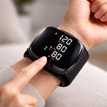 Healthguard Wrist Blood Pressure Monitor Rechargeable Digital Device With Touch Display And Voice - Image 1