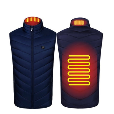Heated Vest Men's USB Charging Puffer With Stand Collar And Built-In Heating Zones - Image 8