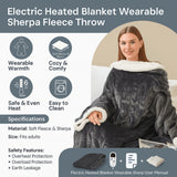 Heated Wearable Blanket Hooded Fleece Foot Pocket - Image 6