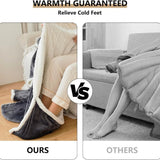 Heated Wearable Blanket Hooded Fleece Foot Pocket - Image 7