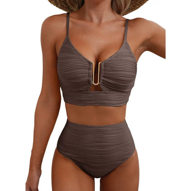 High Waisted Bikini Set Flattering Two-Piece U-Link - Image 9