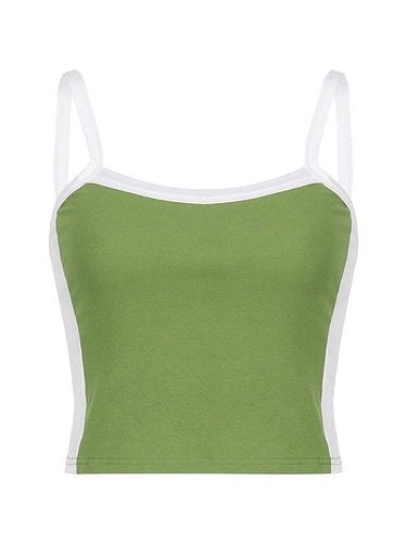 Vintage Crop Cami Top with Contrast Stripe 4