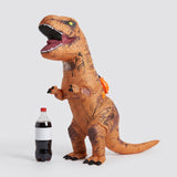 Inflatable Dinosaur Costume For Halloween Blow Up T-Rex Outfit With Built-In Fan Instant Inflation Comfortable Full-Body Design - scale
