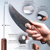 Japanese Chef Knife With Razor-Sharp Steel For Precision Cutting Chopping & Boning Tool Ergonomic Wooden Handle - Image 7