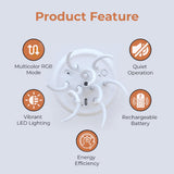 Jellyfish Lamp White Translucent Color Changing Rechargeable Night Light - Image 4