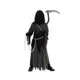 Kids Halloween Costume Grim Reaper Hooded Robe Set With Glowing Eyes And Complete Accessory Kit - Image 8