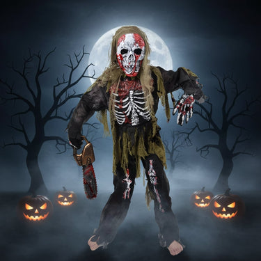 Kids' Halloween Skeleton Costume Zombie With Skull Mask And Gloves Authentically Spooky Design - Image 1